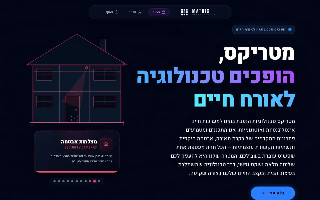 עמוד הבית של מטריקס טכנולוגיות